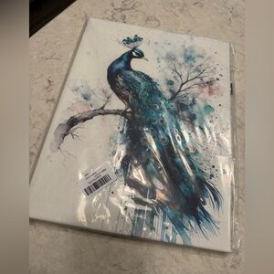 Peacock Art Canvas NWT